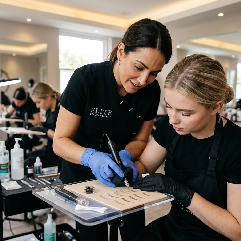 Hands-on microblading training by Phi Academy Master